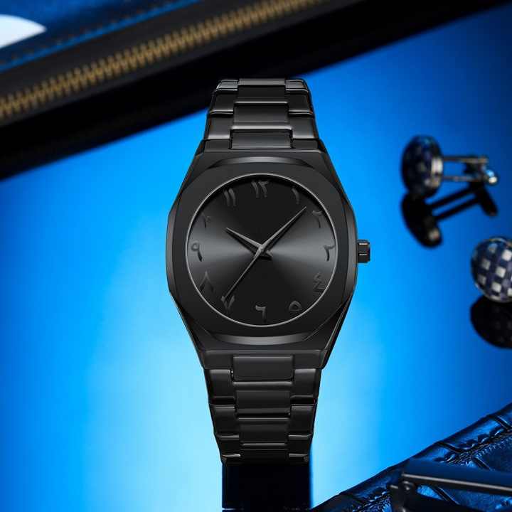 stainless steel arabic watch